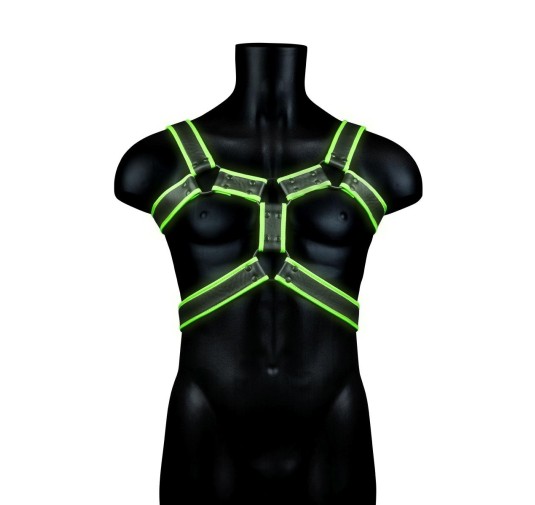 Body Harness - Glow in the Dark - Neon Green/Black - S/M